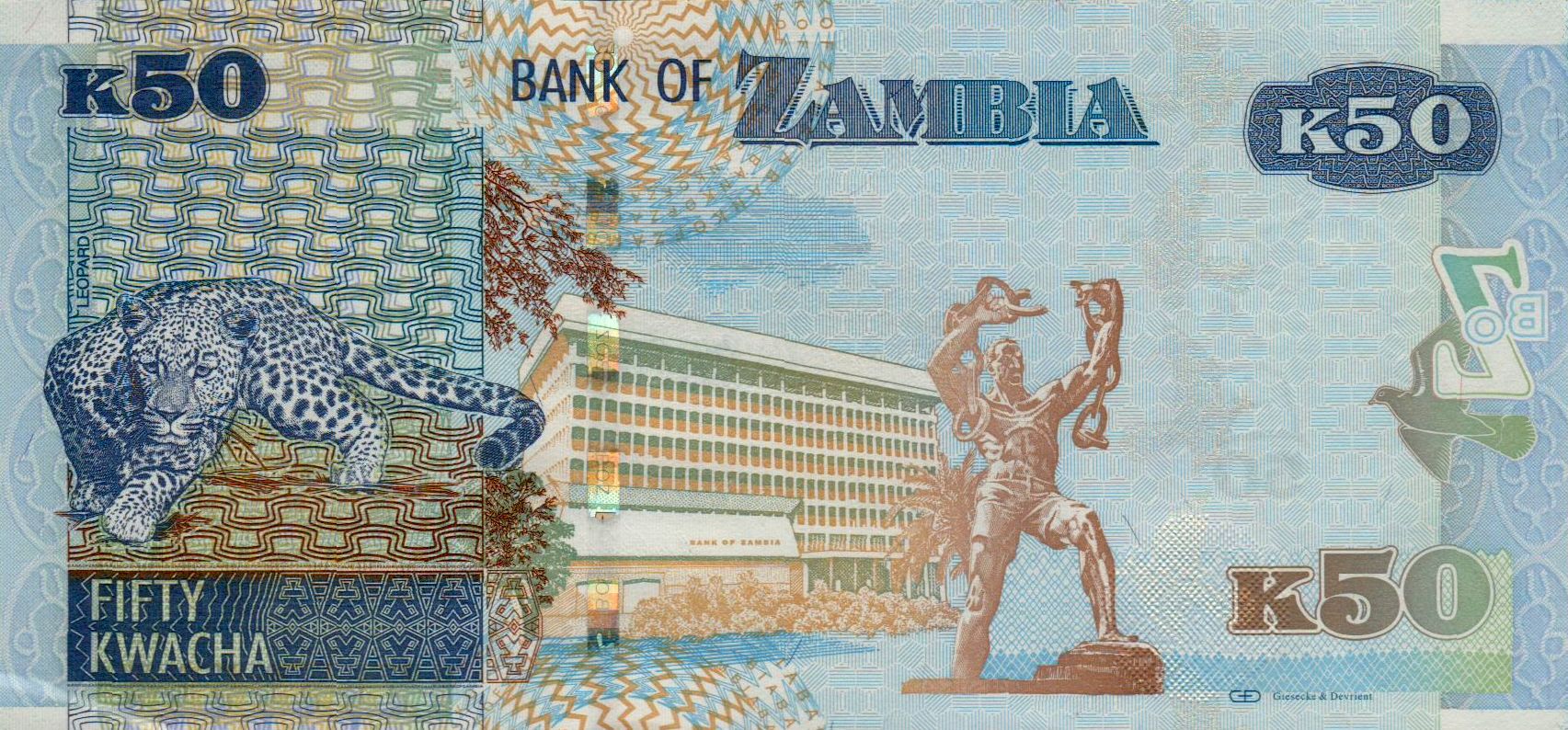Zambia 50 2014 UNC P-53/c